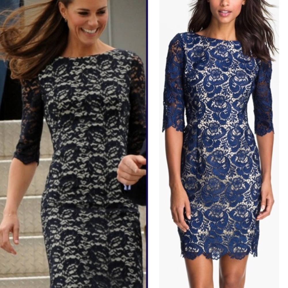 Eliza J Embroidered Lace Overlay Sheath Dress 12